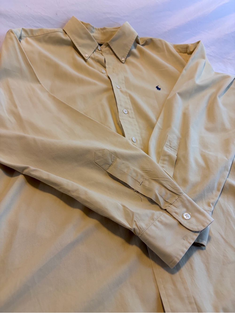 Ralph Lauren Polo Blake Men's L Long Sleeve Button Down Light Yellow